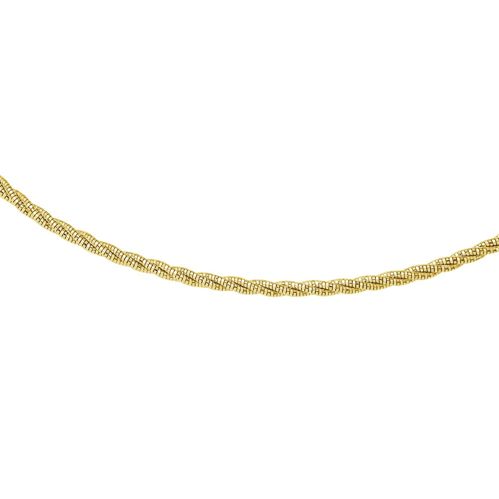 Sterling Silver 3 Layer Twisted 16  Omega Spring Chain Gold Plated 3mm