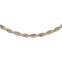 Load image into Gallery viewer, Sterling Silver 6 Layer Twisted 16  Omega Spring Chain Gold And Rhodium Plated 5.5mm