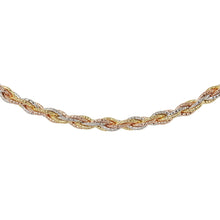 Load image into Gallery viewer, Sterling Silver 6 Layer Twisted 16  Omega Spring Chain 3 Toned Plated 5.5mm
