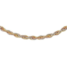 Load image into Gallery viewer, Sterling Silver 6 Layer Twisted 16  Omega Spring Chain 3 Toned Plated 5.5mm