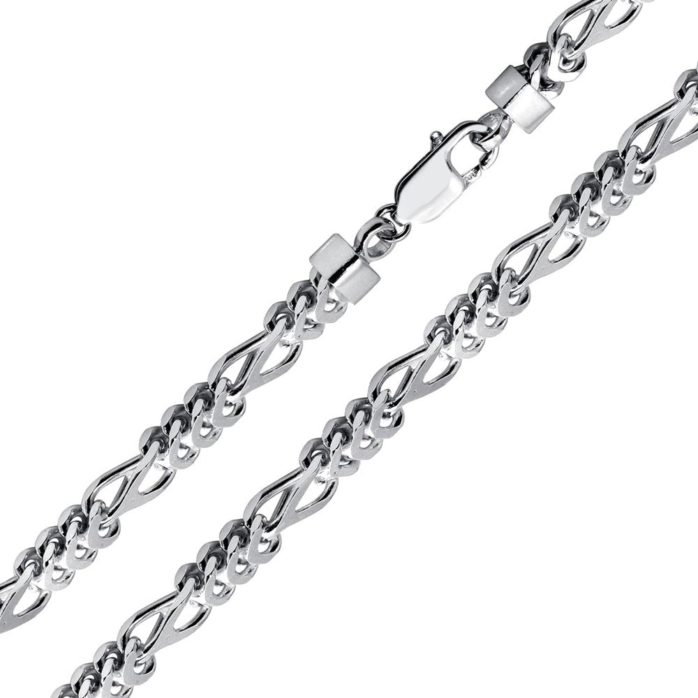 Sterling Silver Rhodium Plated Figfranco Chain