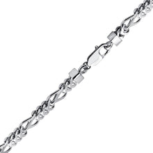Load image into Gallery viewer, Sterling Silver Rhodium Plated Figaro Franco Bracelet