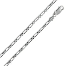 Load image into Gallery viewer, Sterling Silver Black Rhodium Figaro Box Chain