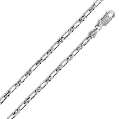 Sterling Silver Black Rhodium Figaro Box Chain