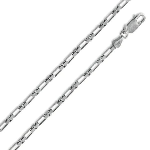 Sterling Silver Black Rhodium Figaro Box Chain