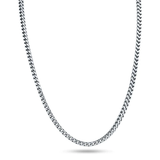 Sterling Silver Gun Metal Plated 100-3.1mm Franco Chain