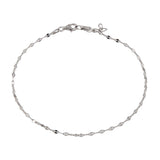 Sterling Silver Rhodium Plated Open Confetti DC Link Anklet