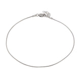 Sterling Silver Rhodium Plated Snake Round Anklet
