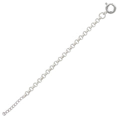 Sterling Silver High Polished Round Rolo 030 Anklets