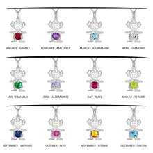 Load image into Gallery viewer, Sterling Silver Round Birthstone Girl Flat Charm