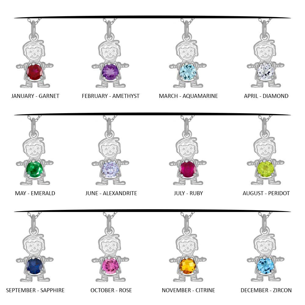 Sterling Silver Round June Birthstone Boy Flat Charm With Alexandrie CZ