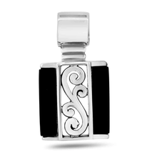 Load image into Gallery viewer, Sterling Silver Black Onyx Vine Charm Pendant