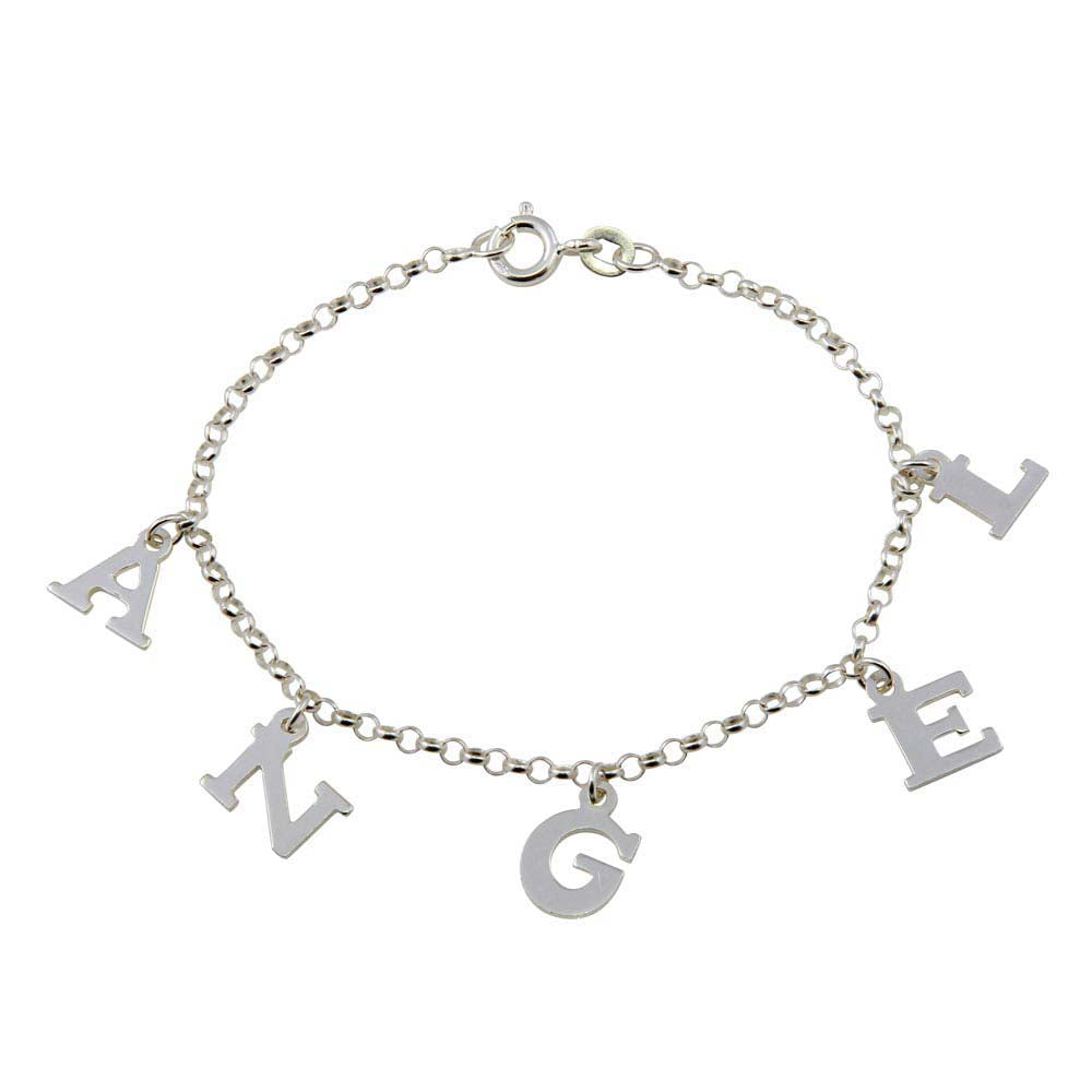 Sterling Silver Angel Charm Link Bracelet