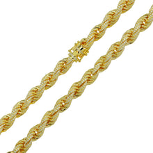 Load image into Gallery viewer, Sterling Silver Gold Plated CZ Encrusted Rope Chains