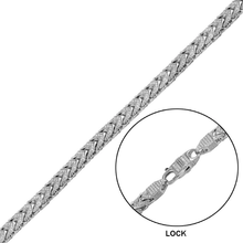 Load image into Gallery viewer, Sterling Silver Rhodium Plated CZ Encrusted Franco Hip Hop Bracelet Width-5mm, Length-8inches