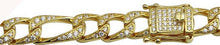 Load image into Gallery viewer, Sterling Silver Gold Plated CZ Encrusted Figaro Chains