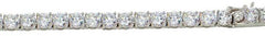 Sterling Silver Rhodium Plated Round 3mm CZ Link Chains