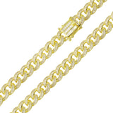 Sterling Silver Gold Plated Baguette CZ Encrusted Curb Chains