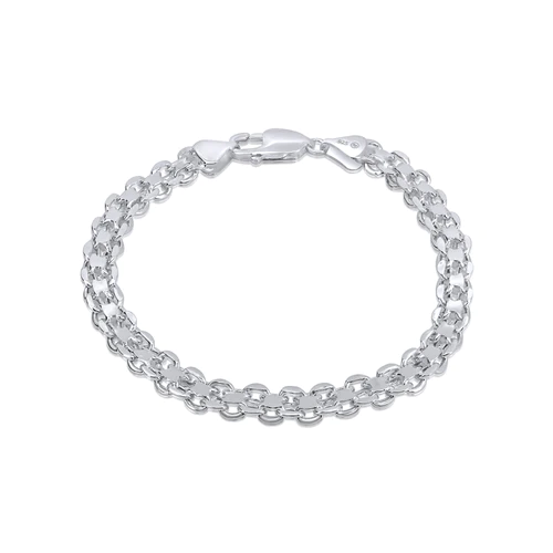 Sterling Silver 6.5mm Double Link Bracelet-8"