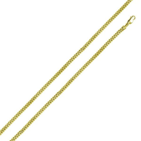 Sterling Silver Gold Plated Hollow 4.1mm Franco Chain
