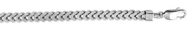 Sterling Silver Rhodium Plated Hollow Franco Chain