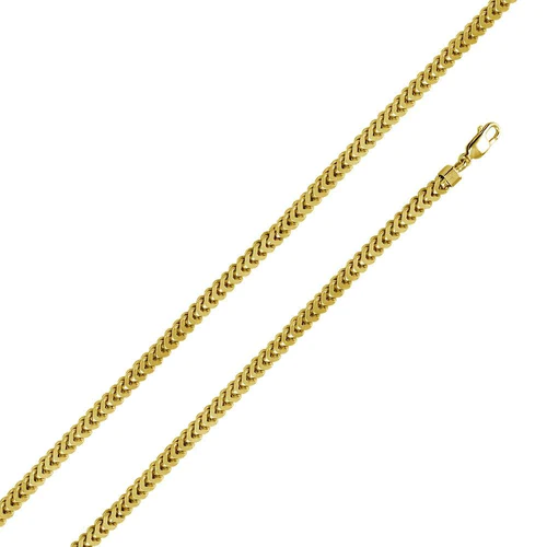 Sterling Silver Gold Plated Flat Franco Hip Hop Chain Width-5.2mm