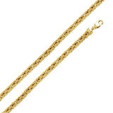 Sterling Silver Gold Plated Hollow Byzantine Hip Hop Chain Width-7mm