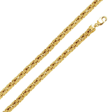 Sterling Silver Gold Plated Hollow Byzantine Hip Hop Chain Width-7.8mm