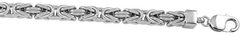Sterling Silver Rhodium Plated Hollow Byzantine Chain