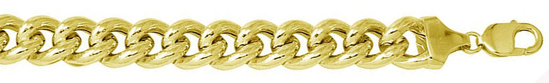 Sterling Silver Gold Plated Hollow 14.5mm Curb Chain