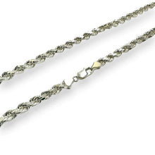 Load image into Gallery viewer, Sterling Silver Diamond Cut Anti Tarnish Hollow Rope 5.8mm Chain