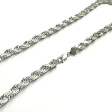 Load image into Gallery viewer, Sterling Silver Diamond Cut Anti Tarnish Hollow 7.6mm Rope Chain
