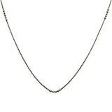 Sterling Silver Black Rhodium Plated DC Beaded Chain Necklace