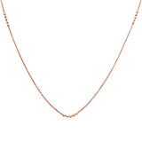 Sterling Silver Rose Gold Plated DC Beaded Chain Necklace