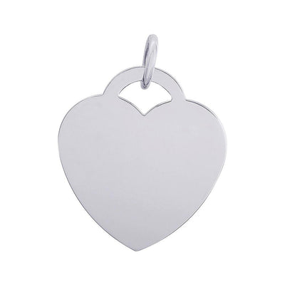 Sterling Silver High Polished Toggle Heart Engravable with Bail