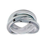 Sterling Silver High Polished 3 Band Rolling Ring