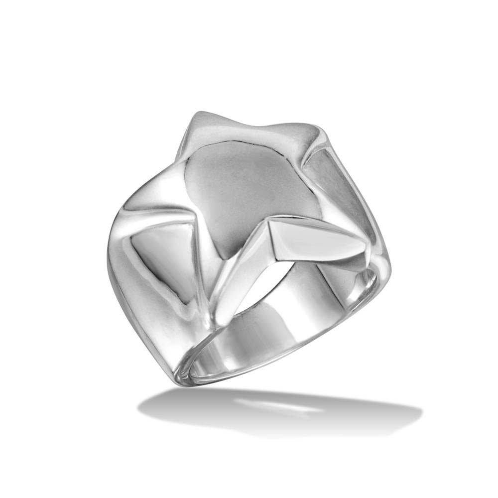 Sterling Silver High Polished Star Ring