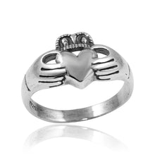 Load image into Gallery viewer, Sterling Silver High Polished Claddagh Ring