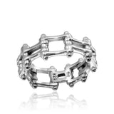 Sterling Silver High Polished Biker Chain Ring