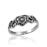 Sterling Silver High Polished Mini Flower Ring