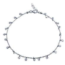 Load image into Gallery viewer, Sterling Silver Rhodium Plated Confetti Anklet