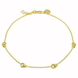 Sterling Silver Gold Plated Knotted Anklets