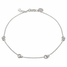 Load image into Gallery viewer, Sterling Silver Rhodium Plated Knotted Anklets