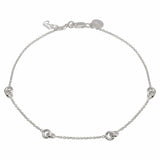 Sterling Silver Rhodium Plated Knotted Anklets