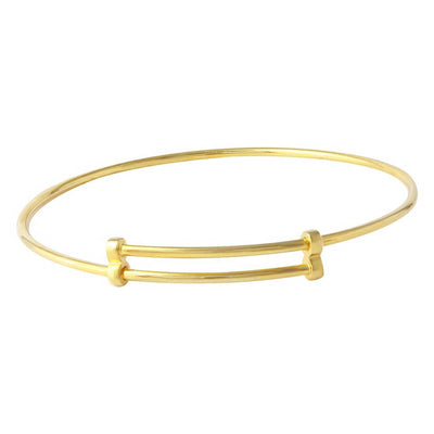 Sterling Silver Gold Plated Adjustable Bangle Bracelet