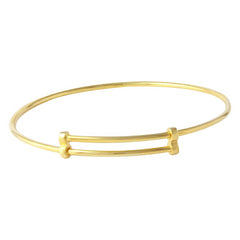 Sterling Silver Gold Plated Adjustable Bangle Bracelet
