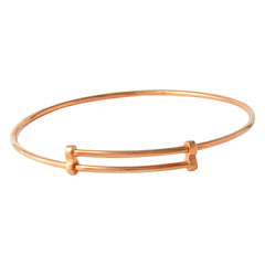 Sterling Silver Rose Gold Plated Adjustable Bangle Bracelet