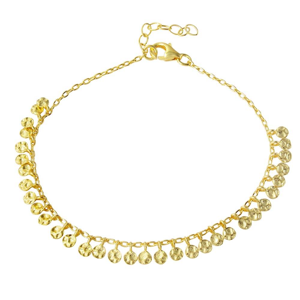 Sterling Silver Rhodium Plated Confetti Link Bracelet