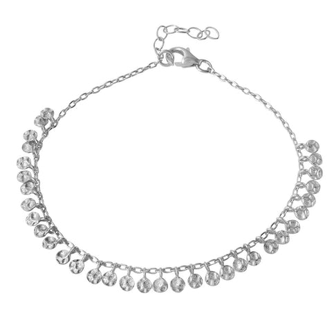 Sterling Silver Rhodium Plated Confetti Link Bracelet