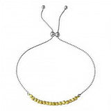 Sterling Silver Gold and Rhodium Plated Circe Hoop Lariat Bead Bracelet